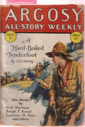 Image for Argosy All Story Weekly Pulp Magazine, Volume 194, # 5, May 5, 1928 ( Hard Boiled Tenderfoot; Thieves' Market; Red Hot; Rope Neckties; Train Expecter; The Oldest Free Country; Red Man's Way; Bum Pro Tem; When Where & How; Gobs on the Make; Foxy Guy, etc)