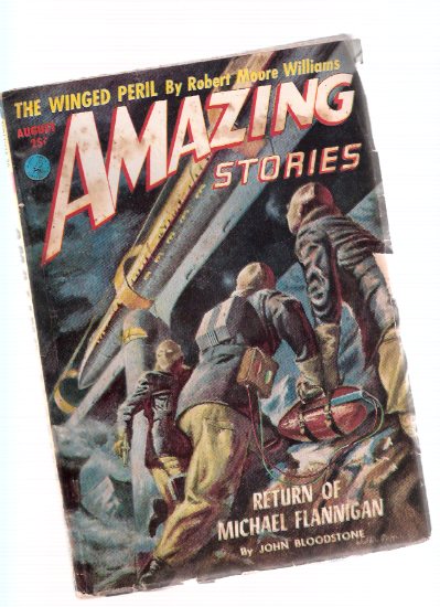 Image for Amazing Stories Science Fiction Pulp Magazine, Volume 26, # 8, August 1952 ( Return of Michael Flannigan; The Winged Peril; Black Angels Have No Wings; Formula for Galaxy I; Master of the Universe )