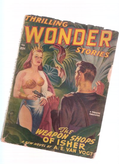Image for Thrilling Wonder Stories Pulp, Volume XXXIII ( 33 ), February 1949, # 3 ( Weapon Shops of Isher; Weakness of Rvog; Monsters from the West; Assignment on Pasik; The Man; The Carriers; The Himalaychalet; Messenger )