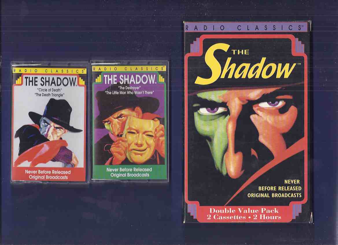 Image for 2 Audio Cassettes of The Shadow, Never Before Released Radio Broadcasts: The Destroyer; The Little Man Who Wasn't There; Circle of Death; The Death Triangle ( 4 Episodes -About 2 Hours )
