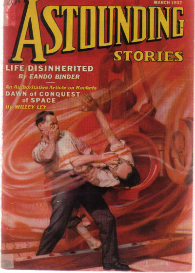 Image for Astounding Stories, March 1937, Volume 19, # 1 ( Science Fiction Includes: Worlds Within; Fires of Genesis; Life Disinherited; Within the Pyramid; Desert City; The Great Thought; Second Catclysm; Cloud Over Uranus ) ( Pulp Magazine ).