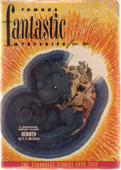 Image for Famous Fantastic Mysteries, Pulp October 1951, Volume 12 # 6 ( Rebirth; Monsieur Seeks a Wife; Nobody's House; The Man Who Collected Poe; Golden Atlantis )