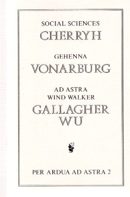 Image for Per Ardua Ad Astra 2: Social Sciences (Les Sciences Sociales ) ---by C J Cherryh --- Gehenna ( Gehenne ) ---by Elisabeth Vonarburg --- Ad Astra Wind Walker ---by Diana Gallagher Wu --- Signed By All