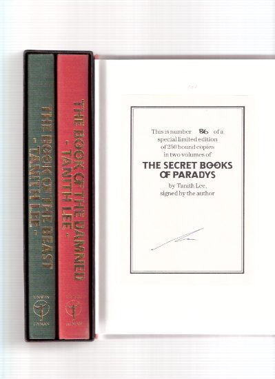 The Book of the Beast ---with The Book of the Damned --- Book 1 and 2 -The Secret Books of Paradys ---by Tanith Lee -a Signed Set in Slipcase ( Paradise ) Image for The Book of the Beast ---with The Book of the Damned --- Book 1 and 2 -The Secret Books of Paradys ---by Tanith Lee -a Signed Set in Slipcase ( Paradise )