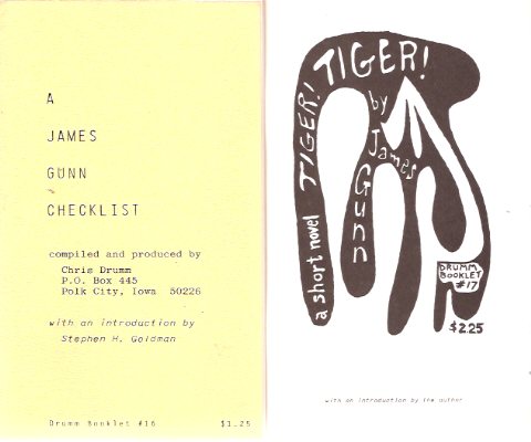 Image for A James Gunn Checklist Compiled By chris Drumm ---with Tiger, Tiger, a Short Novel ---2 Volumes / Chris Drumm Booklet # 16 and 17