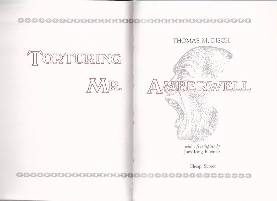 Torturing Mr Amberwell ---by Thomas M Disch - Signed copy Image for Torturing Mr Amberwell ---by Thomas M Disch - Signed copy