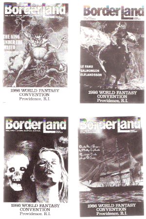BorderLand Dark Fantasy Magazine, Promotional Giveaways for the 1986 World Fantasy Convention in Providence Rhode Island --- FOUR Booklet NoteBooks ( Border Land )( Volume 1, 2, 3, 4 covers) Image for BorderLand Dark Fantasy Magazine, Promotional Giveaways for the 1986 World Fantasy Convention in Providence Rhode Island --- FOUR Booklet NoteBooks ( Border Land )( Volume 1, 2, 3, 4 covers)