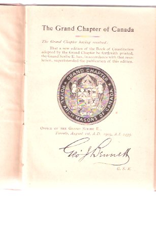 Image for Constitution and General Regulations of the Grand Chapter of Royal Arch Masons of Canada - Toronto ( Masonic )