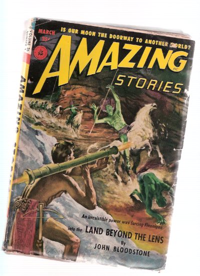 Amazing Stories Science Fiction Pulp Magazine, Volume 26, # 3, March 1952 ( Land Beyond the Lens; The Gray Legions; Throwback; Queen of the Floating Island; Strange Blood ) Image for Amazing Stories Science Fiction Pulp Magazine, Volume 26, # 3, March 1952 ( Land Beyond the Lens; The Gray Legions; Throwback; Queen of the Floating Island; Strange Blood )