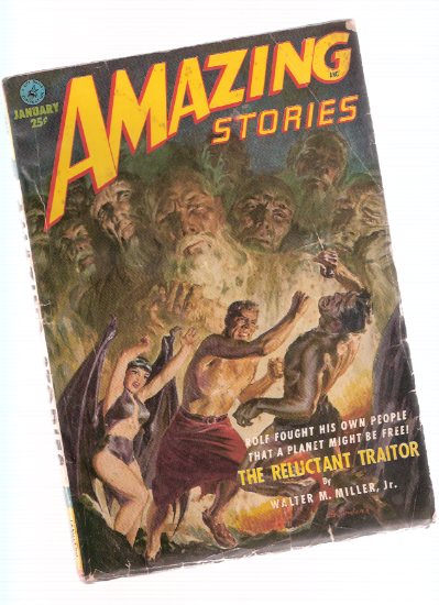 Image for Amazing Stories Science Fiction Pulp Magazine, Volume 26, # 1, January 1952 ( Reluctant Traitor; The last Revolution; No Greater Wisdom; C'Mon-A My Planet; The Impossible Weapon )