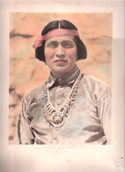 Chief Joseph ( Joe ) Secakuku, 1927, Signed, Hand Tinted Photograph By R H Stone of Los Angeles ( New Mexico Related / Chief of Second Mesa Hopi / Yellowfeet )( owned a trading post from 1924 to 1935 ) Image for Chief Joseph ( Joe ) Secakuku, 1927, Signed, Hand Tinted Photograph By R H Stone of Los Angeles ( New Mexico Related / Chief of Second Mesa Hopi / Yellowfeet )( owned a trading post from 1924 to 1935 )