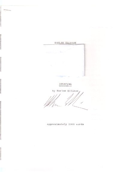 Image for Stuffing --- Photocopy of a Typed Manuscript ---signed By Harlan Ellison ( Collected in Angry Candy )