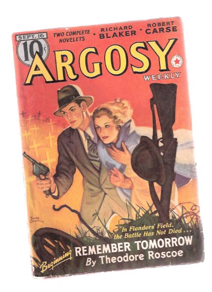 Argosy Pulp, Sept.20 1939, Volume 290, # 4 ( Remember Tomorrow; Senior Sleight of Hand; Nightingale at Second; Men of Daring - Zane Grey / Thomas Howell; River Rogues; Legends of the Legionaries; Storm Over Claybank; Dutch Courage; Hurricane Range; etc ) Image for Argosy Pulp, Sept.20 1939, Volume 290, # 4 ( Remember Tomorrow; Senior Sleight of Hand; Nightingale at Second; Men of Daring - Zane Grey / Thomas Howell; River Rogues; Legends of the Legionaries; Storm Over Claybank; Dutch Courage; Hurricane Range; etc )