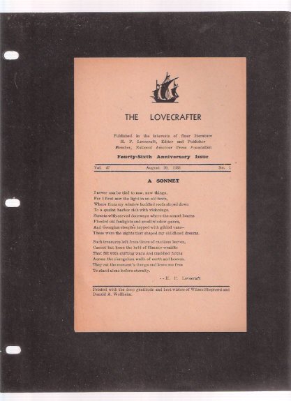 Image for The Lovecrafter: A Sonnet ( Number XXX from The Fungi from Yuggoth Poetry Cycle By H P Lovecraft ) --- Fourty-Sixth Anniversary Issue ( Forty-Sixth / 46th )