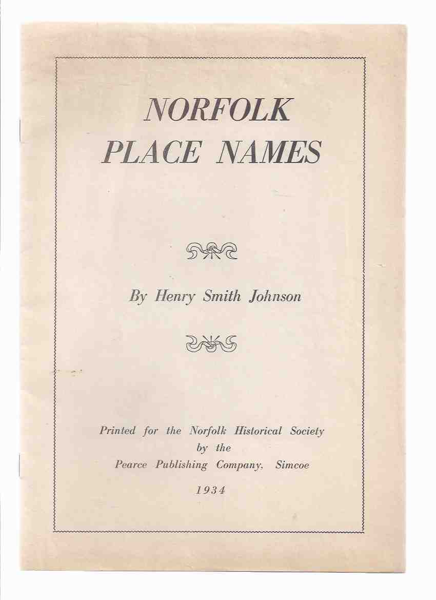 Image for Norfolk Place Names: Printed for the Norfolk ( County ) Historical Society