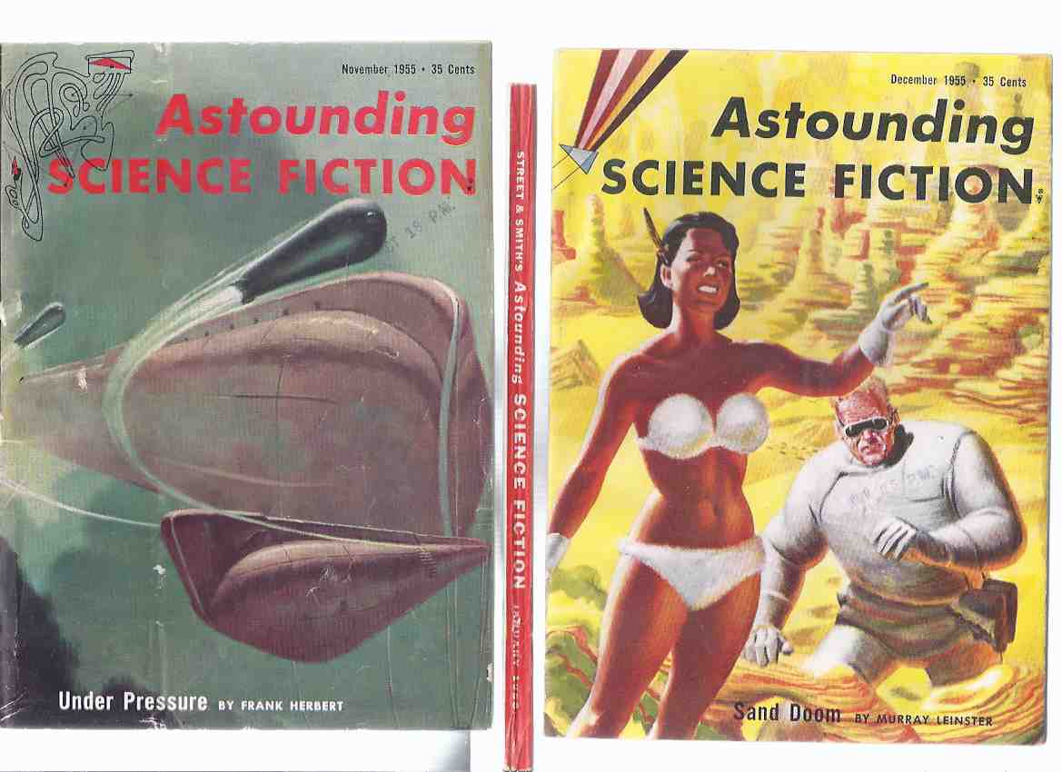 Image for Astounding Science Fiction Stories Nov / Dec / Jan 1955 / 1956 --3 Volumes (inc.: Under Pressure; Cubs of Wolf; Nobody Bothers Gus; Slingshot; Outvaders; Sand Doom; Golden Judge; Breakaway; Far from Home; Faithfully Yours; Executioner; etc)( SF Digest )
