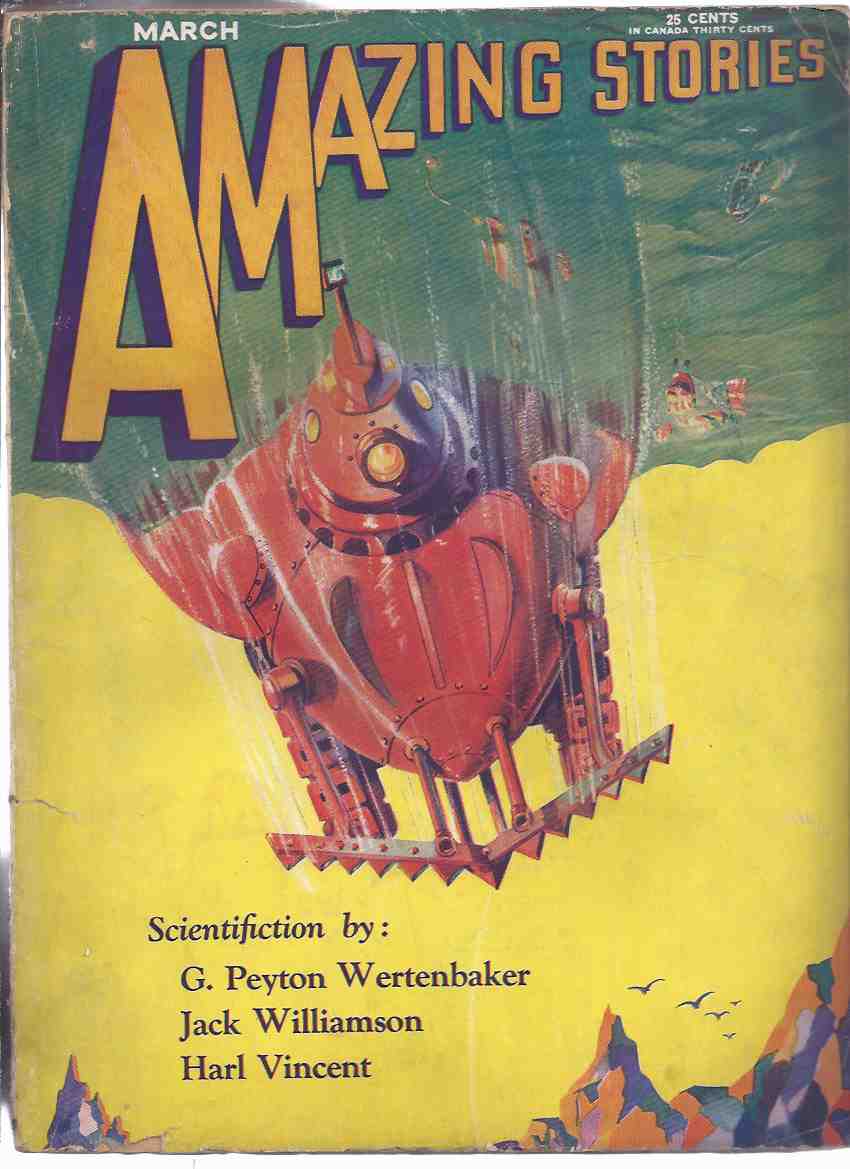 Image for Amazing Stories, 1930 volume 4, number 12, March 1930 ( Green Girl (part 1); Callisto at War; ship That turned Aside; gostak and the Doshes; Lanterns of God; The Mordant )( Science Fiction / SF Pulp )