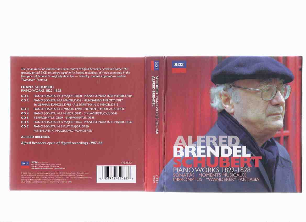 Image for SCHUBERT: Alfred Brendel Piano Works, 1822 - 1828 7 CDs Plus Booklet / Decca (includes: Sonatas, Moments Musicaux, Impromptus, "Wanderer" Fantasia )( Franz Schubert )