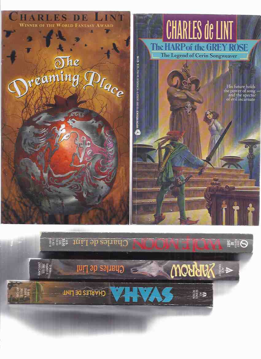 Image for Wolf Moon ( Wolfmoon ) ---with Yarrow ---with Svaha (signed) ---with The Dreaming Place ---with The Harp of the Grey Rose -by Charles De Lint ---5 Volumes