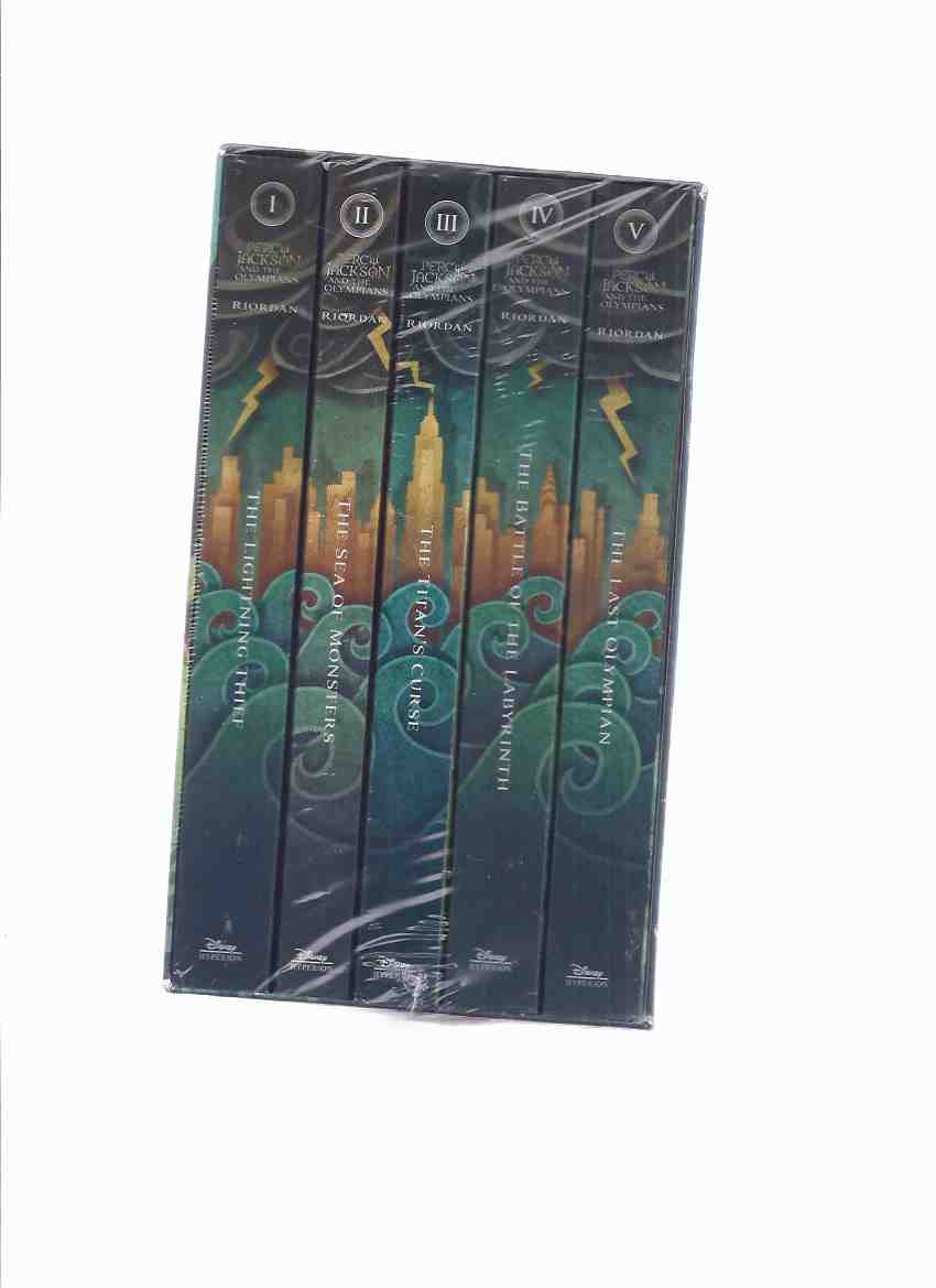 Image for Slipcased Set of PERCY JACKSON and the OLYMPIANS By Rick Riordan: The Lightning Thief; Sea of Monsters; Titan's Curse; Battle of the Labyrinth; Last Olympian -5 VOLUMES -BOOK 1, 2, 3, 4, 5 with a JOHN ROCCO Poster ( Boxed Edition in Shrinkwrap)(Complete)