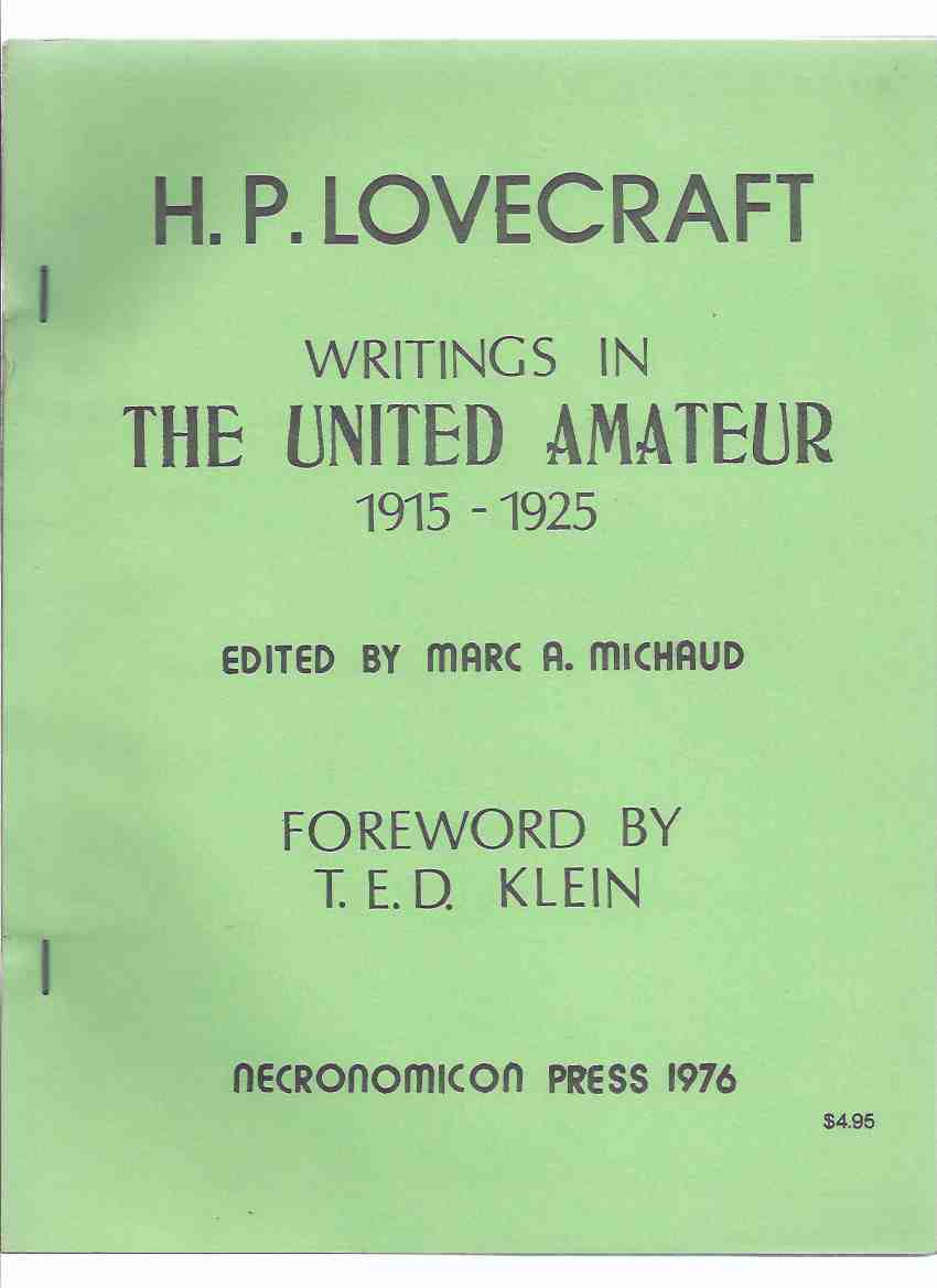 Image for Writings in the United Amateur, 1915 - 1925 -by H P Lovecraft / Necronomicon Press