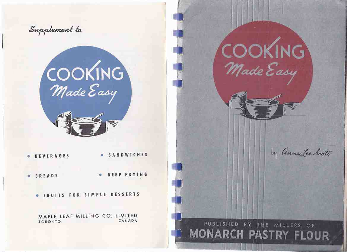 Image for TWO VOLUMES: Cooking made Easy - Maple Leaf Milling Co. Limited / Monarch Pastry Flour ---with SUPPLEMENT to COOKING MADE EASY -TWO Items ( Mills ) ( Cook Book / Cookbook / Recipes )