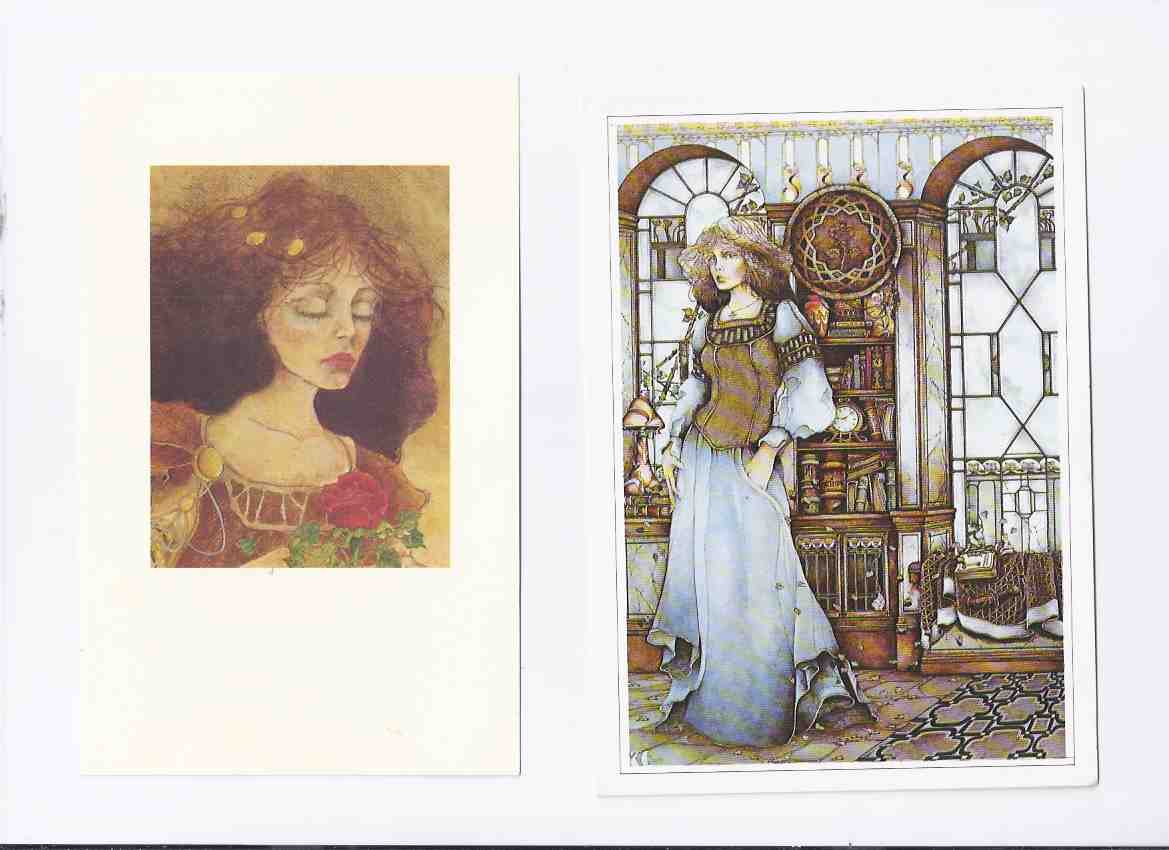 Image for LADY ICE Card and Insert ( Illustrations Used on The Moon's Fire Eating Daughter By John Myers Myers /and/ Fields of Sleep By E C Vivian )