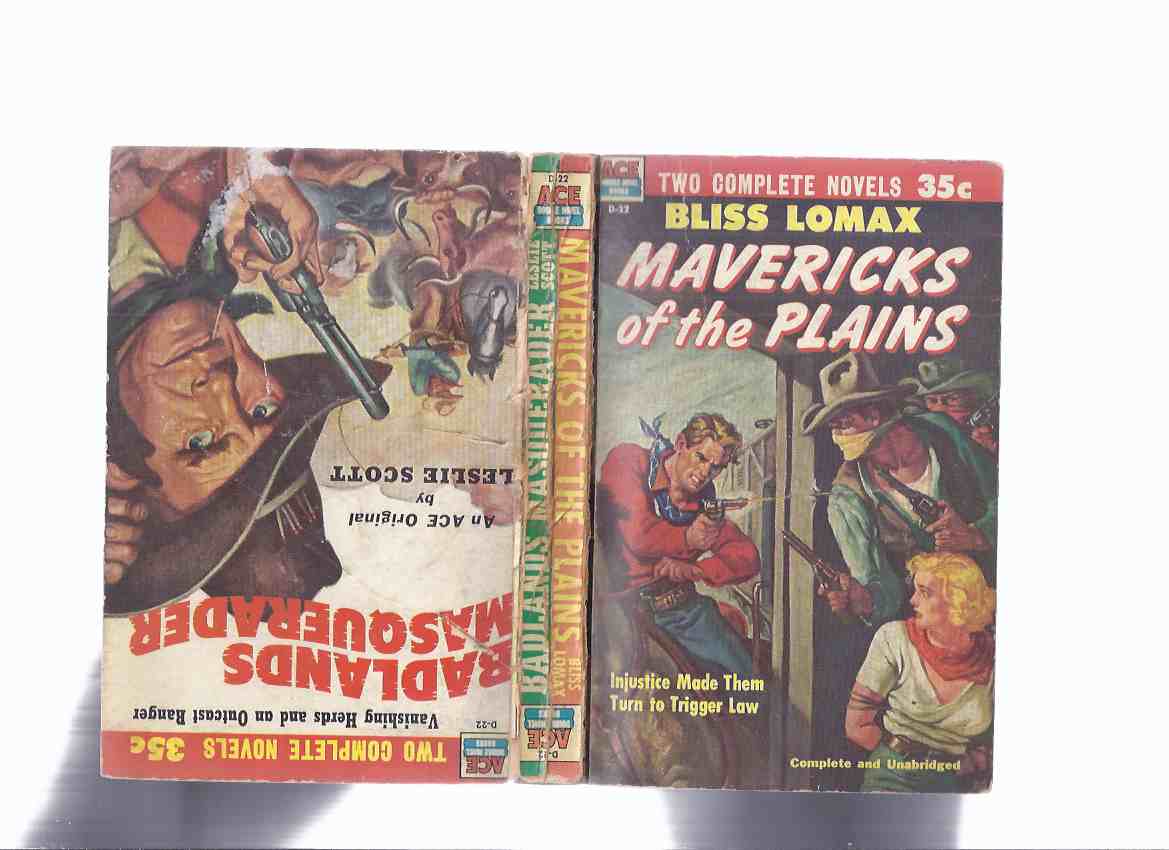 Image for ACE DOUBLE # D-22: Mavericks of the Plains By Bliss Lomax ---with Badlands Masquerader (a Walt Slade Western Story ) By Leslie Scott