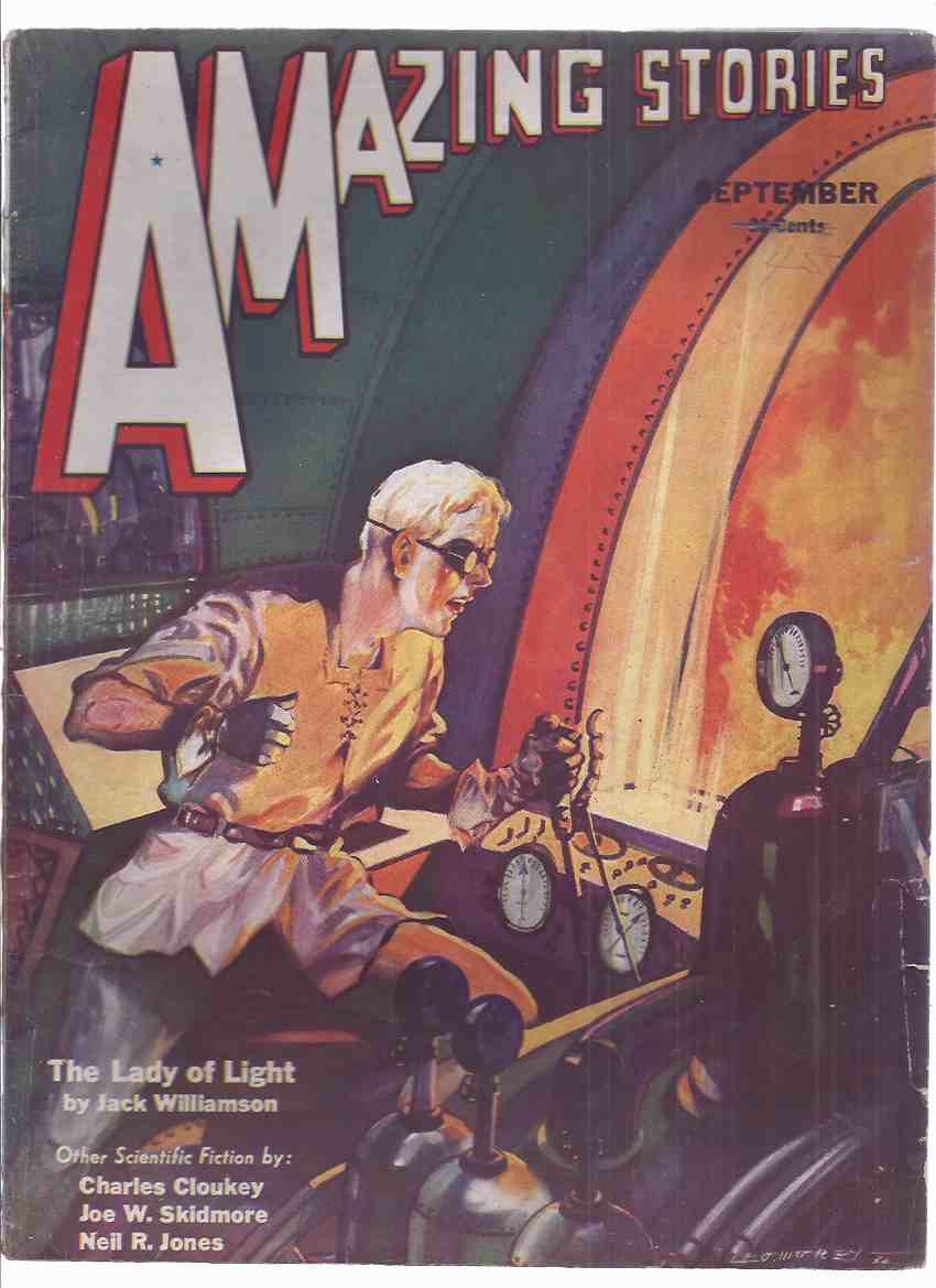 Image for Amazing Stories, September 1932, volume 7, # 6 ( The Lady of Light by Williamson; Romance of Posi and Nega by Skidmore; Suicide Durkee's Last Ride by Jones; Swordsman of Sarvon (pt. 2) by Cloukey; Lemurian Documents by Burtt )