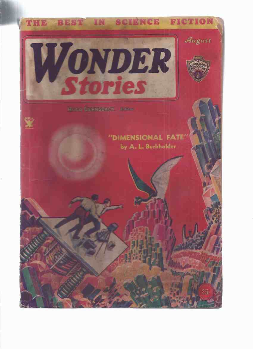 Image for Wonder Stories: The Magazine of Prophetic Fiction, August 1934, Volume 6, # 3 ( Dimensional Fate; Visit to Venus; The Return of Tyme; The Sense Twister; Men from Gayln; Enslaved Brains (part 2) ) ( Science Fiction pulp)