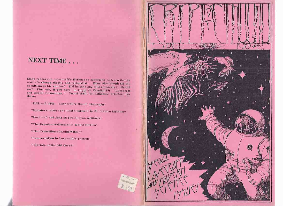 Image for Crypt of Cthulhu, Volume 1, # 4, Eastertide 1982 - Lovecraft and Modern Science Issue (inc Lovecraft's Other Planets; Cosmology of Azathoth; Fun Guys from Yuggoth; etc)