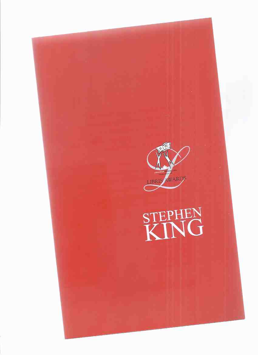 Image for The CBA Libris Awards Pamphlet / Lifetime Achievement Presentation to Stephen King June 8, 2007 ( Canadian Booksellers Association )
