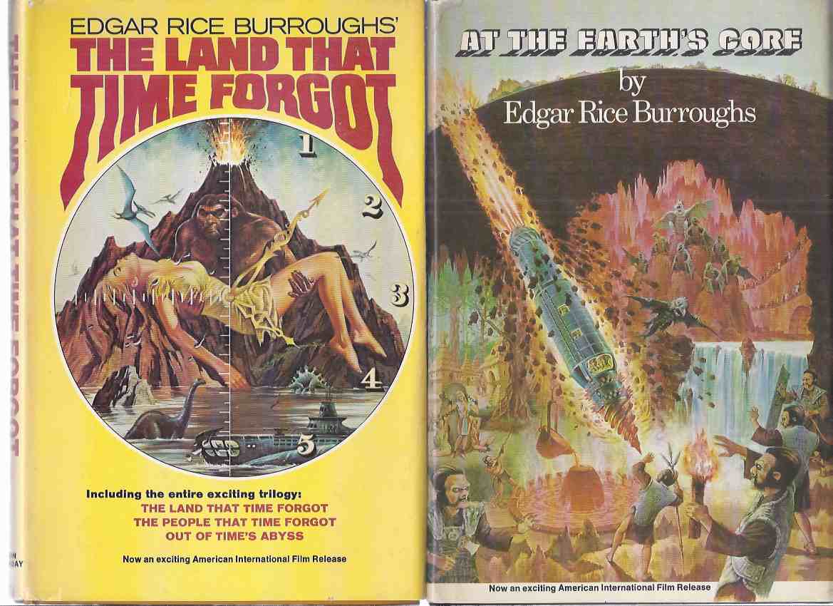 Image for The Land That Time Forgot (contains: Land That Time Forgot / People That Time Forgot / Out of Time's Abyss ) ---with At The Earth's Core -by Edgar Rice Burroughs -TWO VOLUMES - Movie Tie-In Editions with B&W Stills from the Doug McClure Films )( 2 Books )