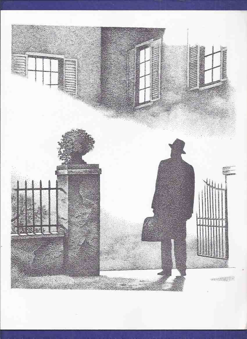 Image for Happy Holidays Christmas Card from Soft Books / Softcard iv -scene shows Max van Sydow approaching the house from The Exorcist
