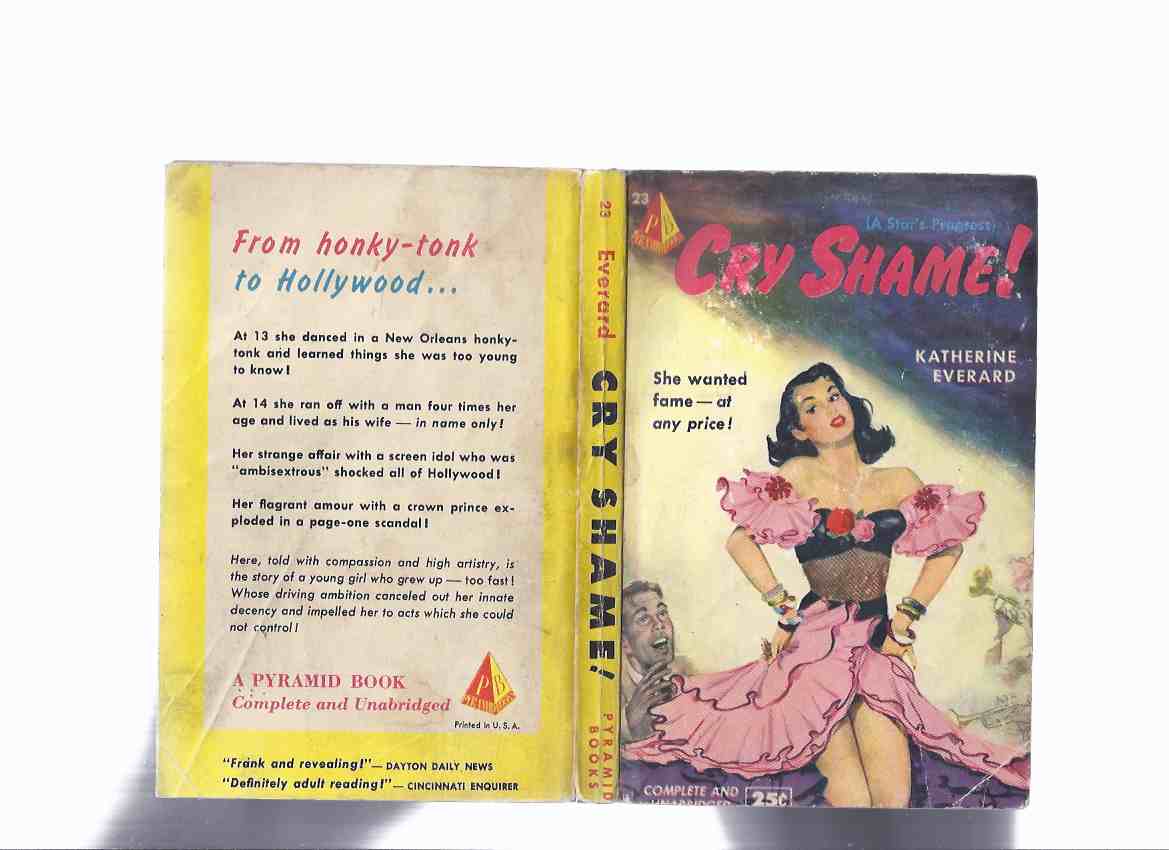 Image for Cry Shame ! ---by Katherine Everard (AKA: Gore Vidal )( Aka A Star's Progress ) ( Tipped-In Signature )