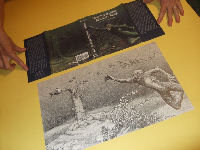 Image for Original Art / Artwork for Revised Edition of Dagon and Other Tales -by Tony Patrick -signed (  Arkham House / Pulp related)