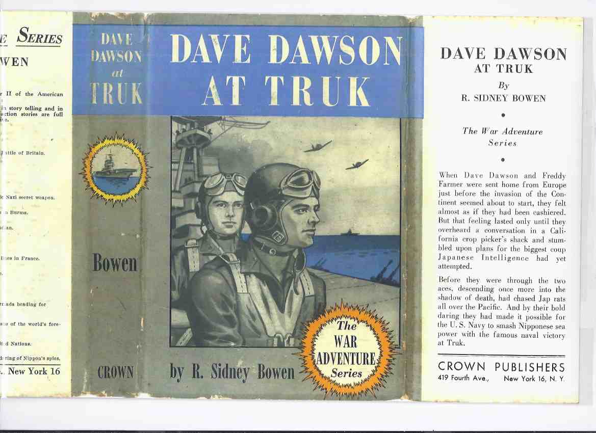 Image for DUSTJACKET for:  Dave Dawson at TRUK  ---The War Adventure Series ---DUSTJACKET ONLY ---NO BOOK  ( Facsimile DJ for the 1946 1st Edition Book )