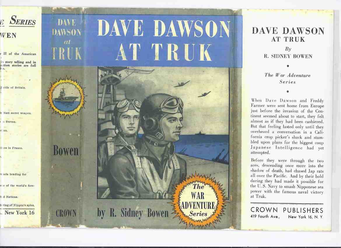 Image for DUSTJACKET for: Dave Dawson at TRUK ---The War Adventure Series ---DUSTJACKET ONLY ---NO BOOK ( Facsimile DJ for the 1946 1st Edition Book )