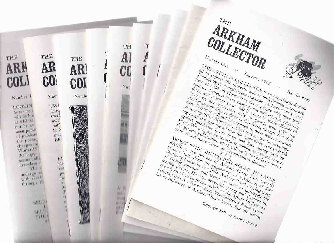 Image for ARKHAM HOUSE -TEN VOLUMES: The Arkham Collector ( Book 1 2 3 4 5 6 7 8 9 10 ( illustrated with B&W photos as well as B&W illustrations including Lee Brown Coye Rats in the Walls, Lovecraft's map of Arkham circa 1930, etc)