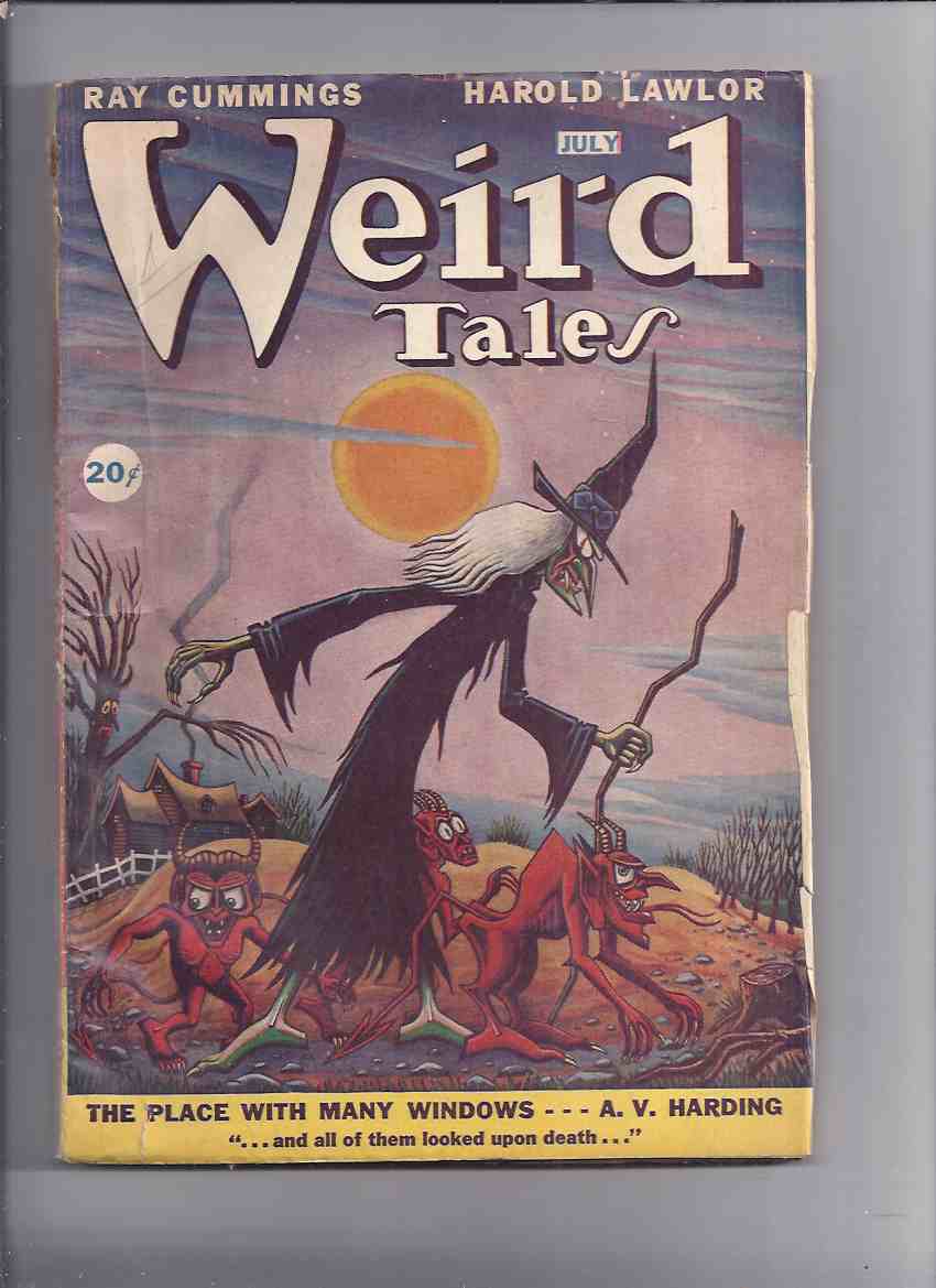Image for Canadian issue Weird Tales Pulp ( Magazine ) July 1947  ( Place of Many Windows; Masked Ball; Corbie Door; Mistress Sary; Lifted Veil; Black Madonna; Loup-Garou; The Trap; There Was an Old Woman )( Canada )
