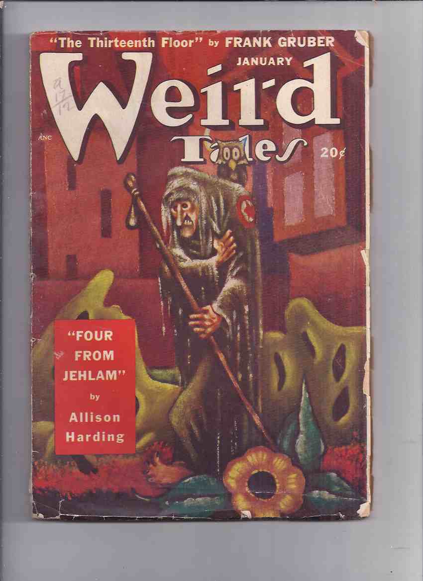 Image for Canadian issue Weird Tales Pulp ( Magazine ) January 1949 ( Four from Jehlam; Our Fair City; Food for Demons; Thirteenth Floor; Open Seaon on the -Bottoms; Great Stone Death; Lover in Scarlet; Sorcerer's Apprentice; Big Shot; ; etc)( Canada )