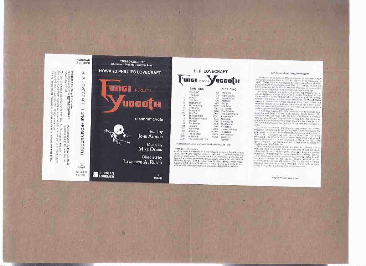 Image for Howard Phillips Lovecraft's Fungi from Yuggoth: A Sonnet Cycle -by H P Lovecraft ( Cassette / Fedogan & Bremer