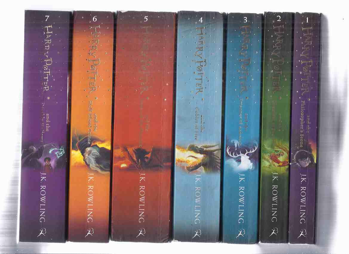 Image for SEVEN Volumes:  Harry Potter & the Philosopher's Stone ( AKA: Sorcerer's Stone ); Chamber of Secrets; Prisoner of Azkaban; Goblet of Fire; Order of Phoenix; Half Blood Prince; Deathly Hallows -book 1, 2, 3, 4, 5, 6, 7 ( Philosophers )