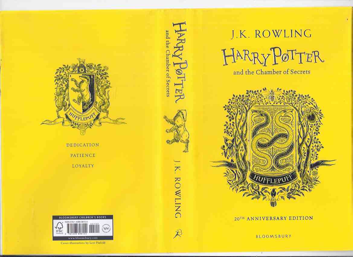 Image for Harry Potter and the Chamber of Secrets -book 2 of the Series -by J K Rowling, Illustrated / Illustrations By Levi Pinfold  ( Volume Two )( The 1st Bloomsbury HUFFLEPUFF / House Colours Edition / Twentieth /  20th Anniversary edition )