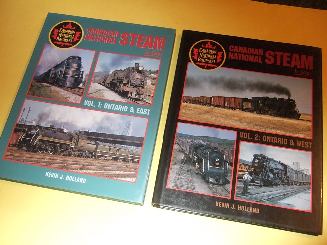 Image for 2 Volumes:  Canadian National Steam in Color, Ontario & East / Ontario & West -vol. 1 & 2 (  CNR / Railways / Railroads / Trains / Engines )(inc. Newfoundland, Grand Trunk; Eastern Townships; Central Vermont; DW&P; Jasper; Bayview Junction; etc)( C.N.R.)
