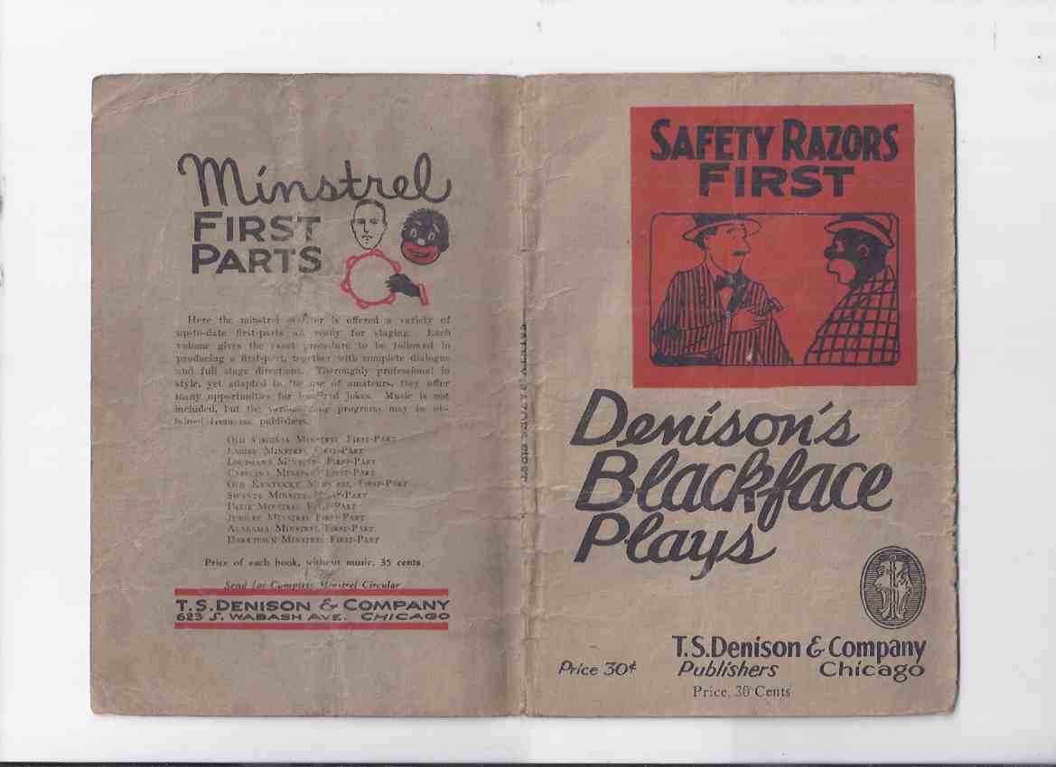 Image for Safety Razors First:  A Blackface Act --- Denison's Blackface ( Minstrel ) Plays