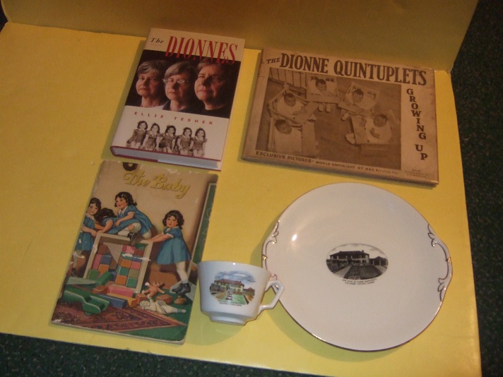 Image for FIVE ITEMS - The Dionnes ---by Ellie Tesher / The Baby: Department of Health of Ontario  / The Dionne Quintuplets: Growing Up ----- Exclusive Pictures (Three Books Plus Cup and Plate )