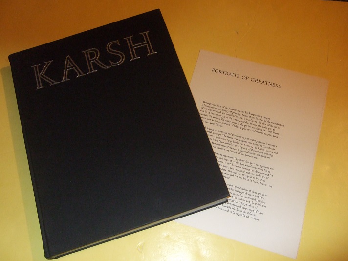 Image for Portraits of Greatness -by Yousuf Karsh -a Signed Copy ( Albert Einstein, Walt Disney, Christian Dior; Albert Camus; Pearl S Buck; Jean Cocteau; Winston Churchill; Robert Frost; Helen Keller; Thomas Mann; Pablo Picasso; John Steinbeck; Schweitzer; etc)