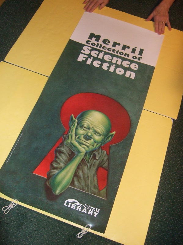 Image for Frank Kelly Freas Poster Advertising the Merril Collection of Science Fiction, Toronto Public Library System (image used on Martians Go Home by Fredric Brown )