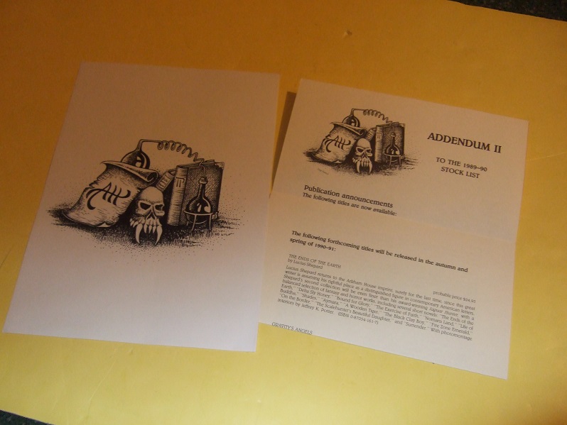 Image for Original Art / Artwork for ADDENDUM ii to the Stock List 1989 - 90 -by Tony Patrick -signed (  Arkham House / Pulp related)